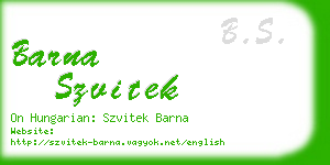 barna szvitek business card